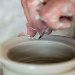 Daniel Boyle at work in his pottery 2019